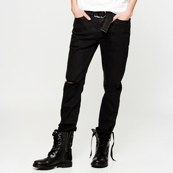 Zadig & Voltaire David Crop Grunge Evan Distressed Skinny Jeans 27 - Picture 1 of 16